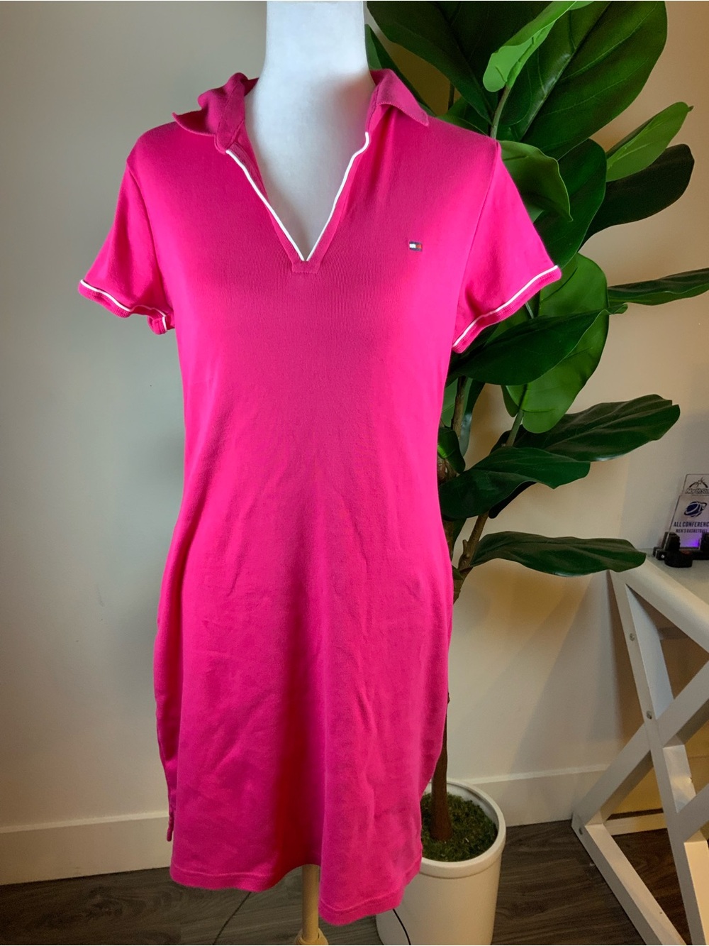 Tommy Hilfiger Bright Pink Polo Swim Coverup Dress